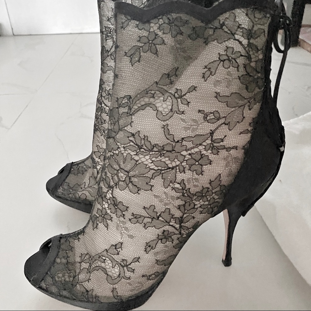 Christian Dior lace up booties
